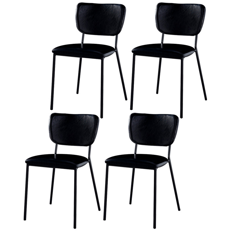 Scandinavian Style Metal Chair Set Kitchen Open Back Stackable Side Chairs