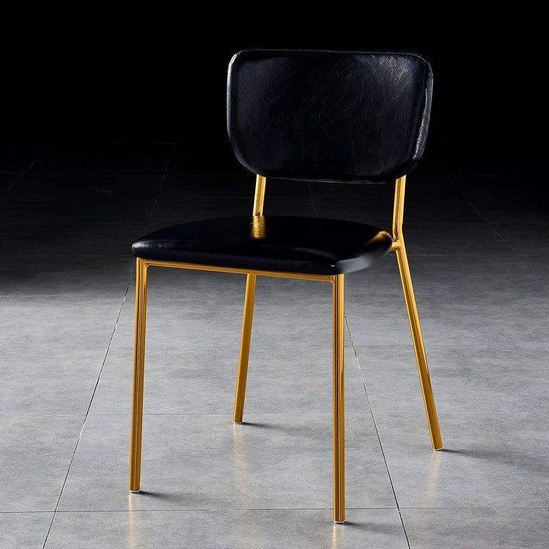 Scandinavian Style Metal Chair Set Kitchen Open Back Stackable Side Chairs