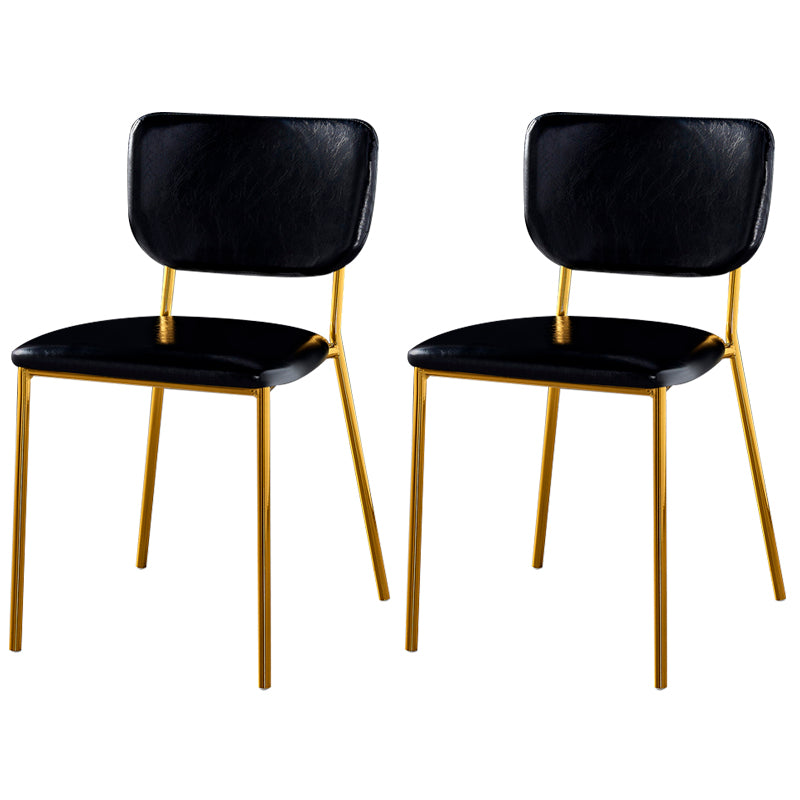 Scandinavian Style Metal Chair Set Kitchen Open Back Stackable Side Chairs