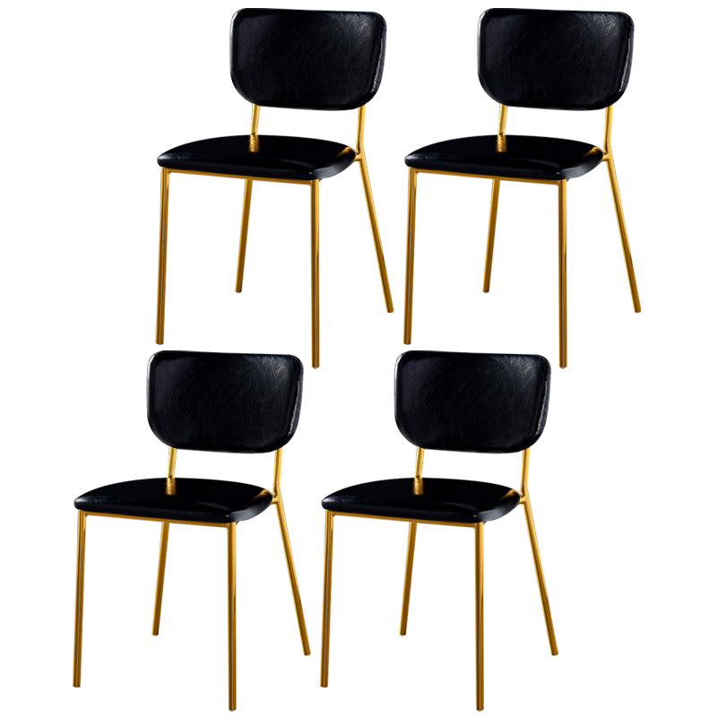 Scandinavian Style Metal Chair Set Kitchen Open Back Stackable Side Chairs
