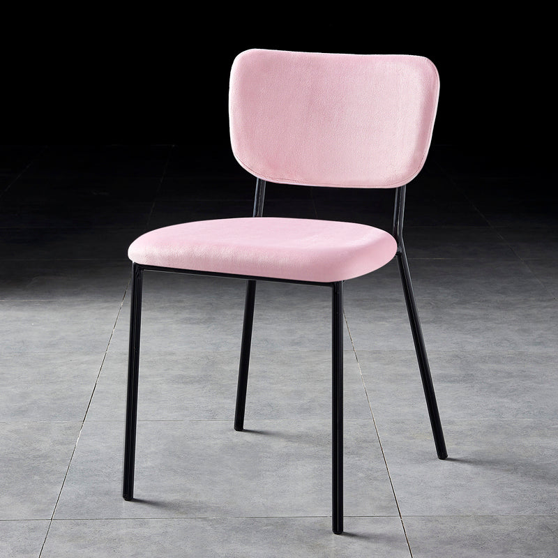 Scandinavian Style Metal Chair Set Kitchen Open Back Stackable Side Chairs