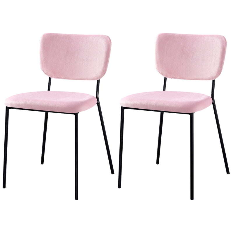 Scandinavian Style Metal Chair Set Kitchen Open Back Stackable Side Chairs