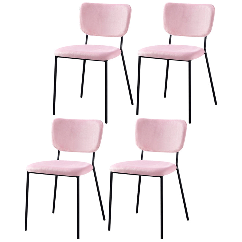 Scandinavian Style Metal Chair Set Kitchen Open Back Stackable Side Chairs