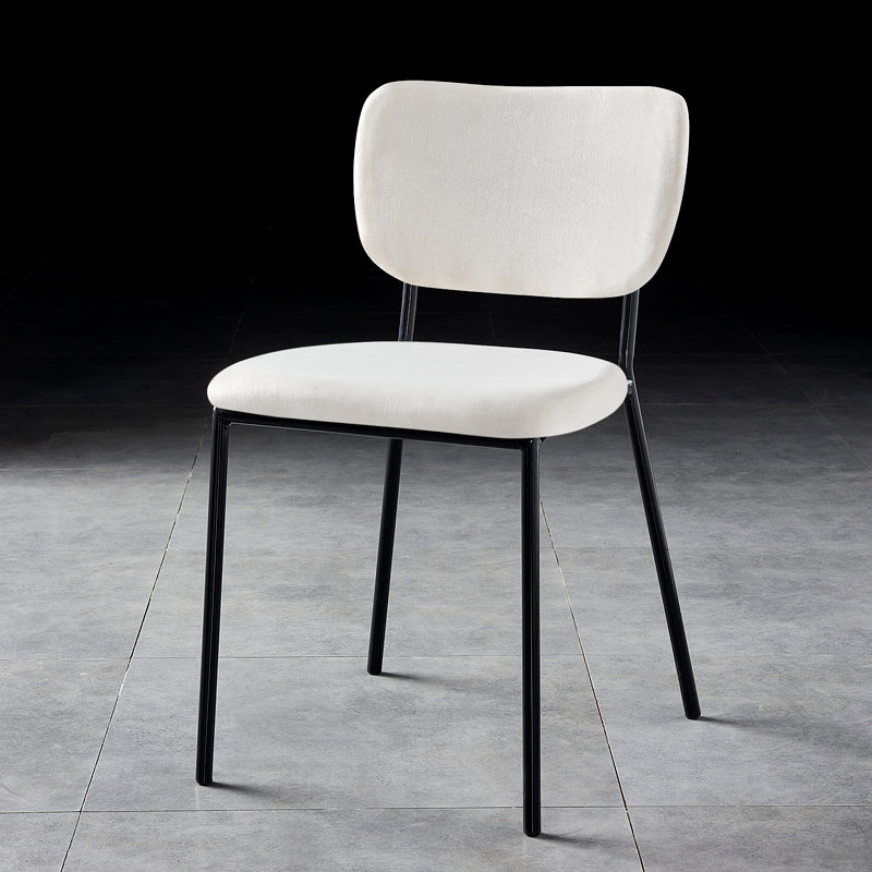 Scandinavian Style Metal Chair Set Kitchen Open Back Stackable Side Chairs