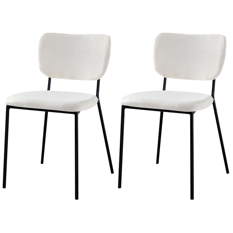 Scandinavian Style Metal Chair Set Kitchen Open Back Stackable Side Chairs
