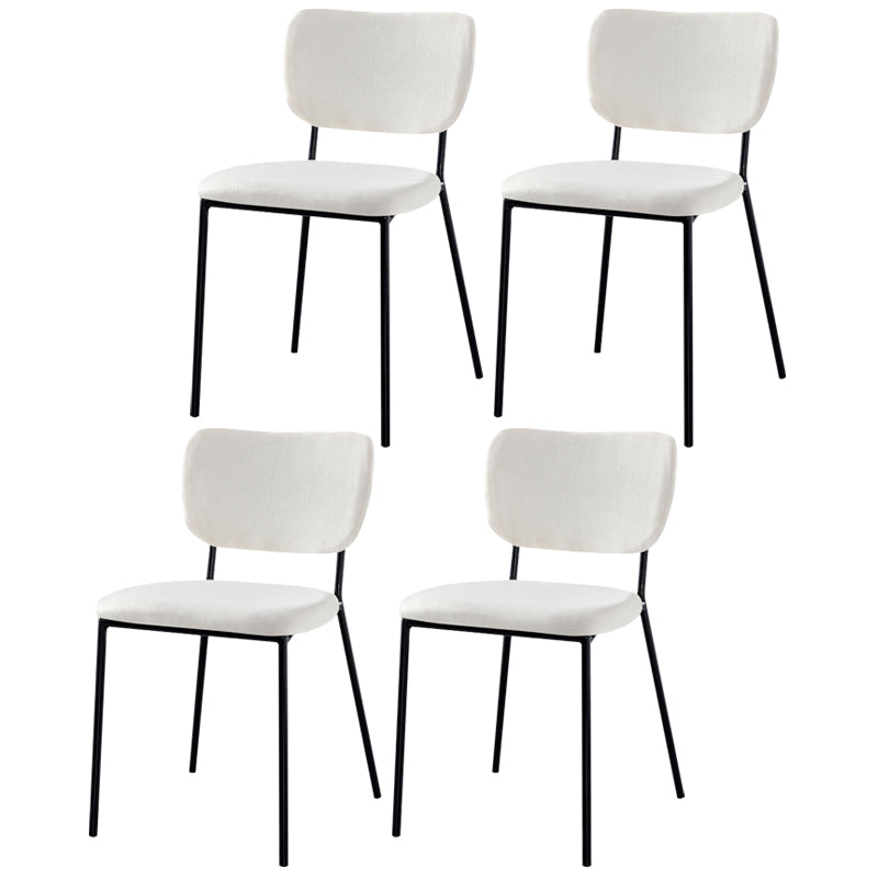 Scandinavian Style Metal Chair Set Kitchen Open Back Stackable Side Chairs