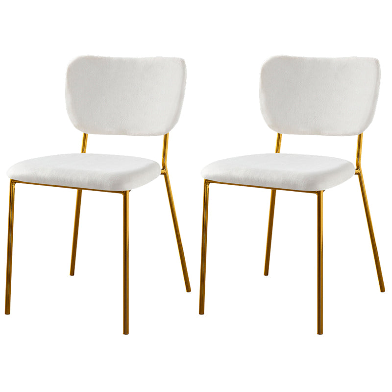 Scandinavian Style Metal Chair Set Kitchen Open Back Stackable Side Chairs