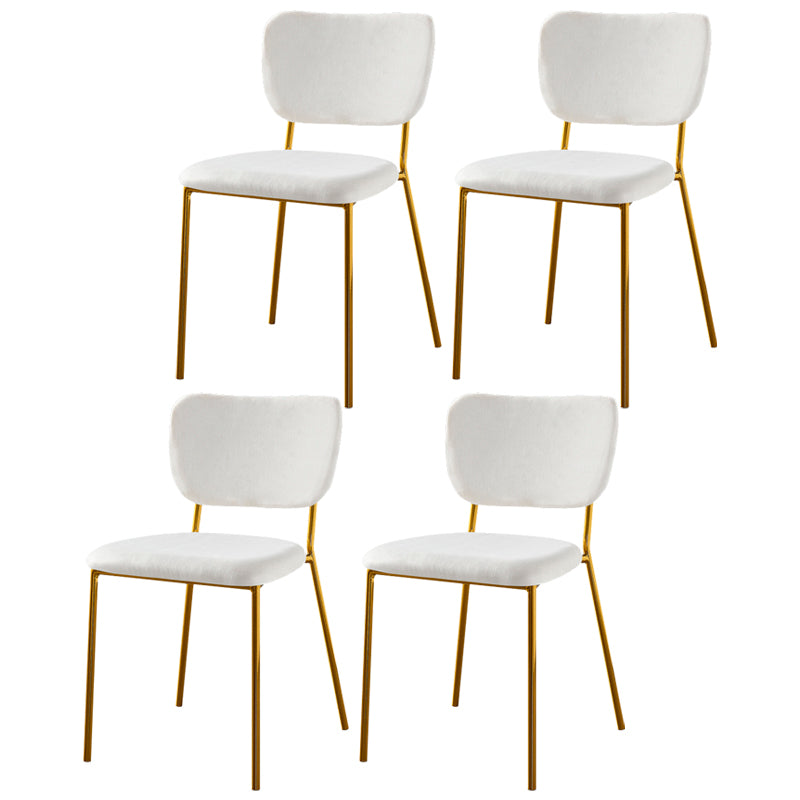Scandinavian Style Metal Chair Set Kitchen Open Back Stackable Side Chairs