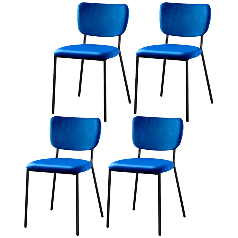 Scandinavian Style Metal Chair Set Kitchen Open Back Stackable Side Chairs