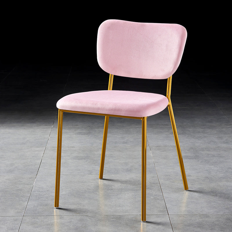 Scandinavian Style Metal Chair Set Kitchen Open Back Stackable Side Chairs
