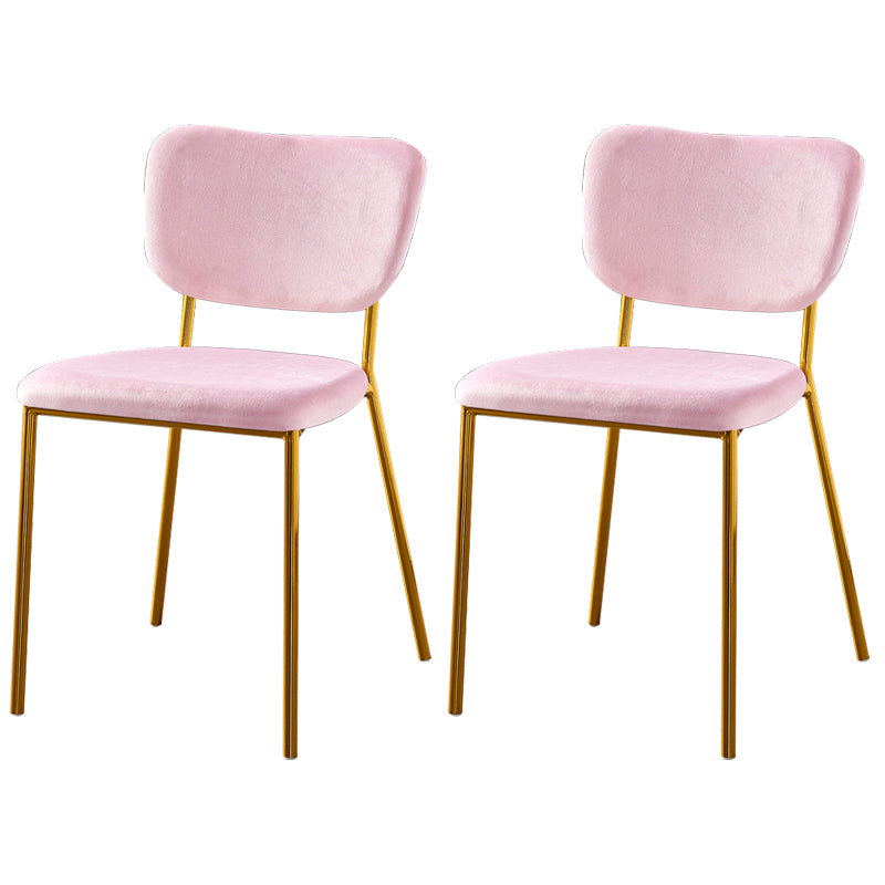 Scandinavian Style Metal Chair Set Kitchen Open Back Stackable Side Chairs