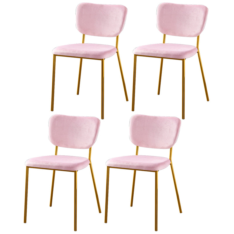 Scandinavian Style Metal Chair Set Kitchen Open Back Stackable Side Chairs