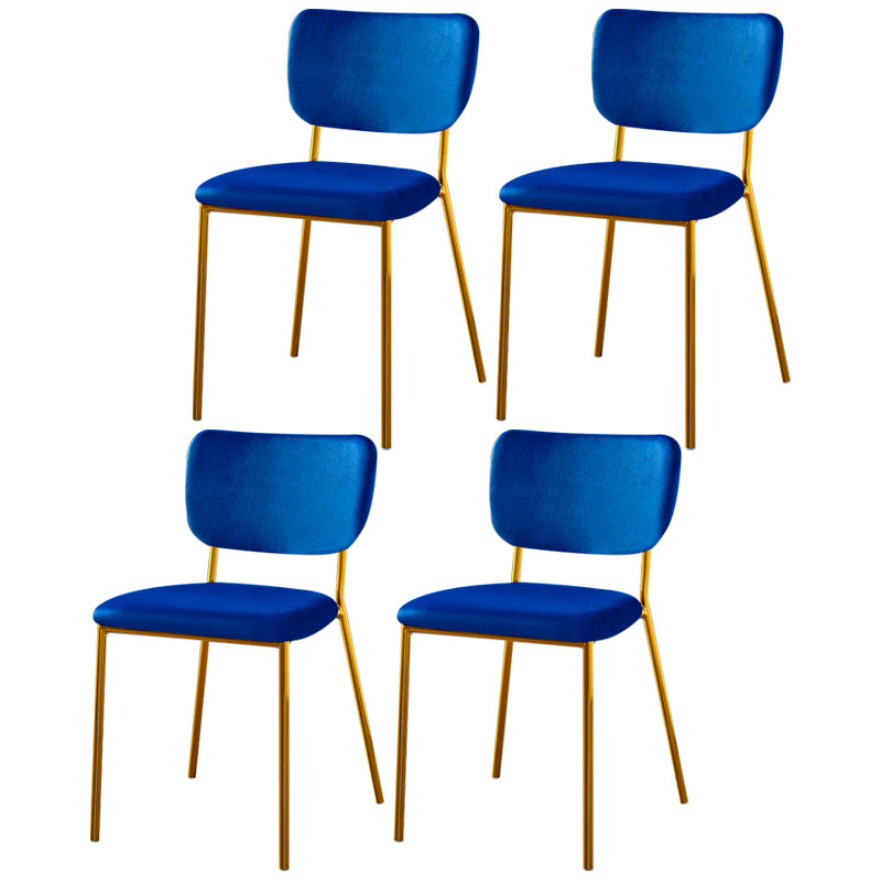 Scandinavian Style Metal Chair Set Kitchen Open Back Stackable Side Chairs