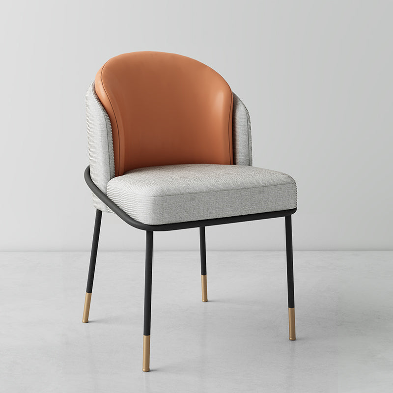 Scandinavische stijl gestoffeerde zijstoelen stevige rugarmloze eetkamerstoelen voor thuis