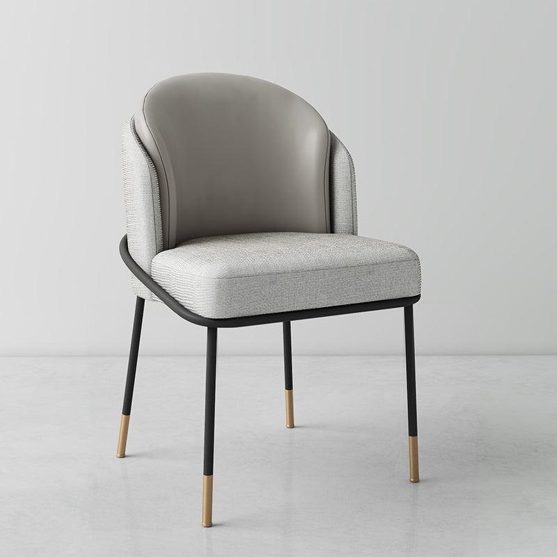Scandinavische stijl gestoffeerde zijstoelen stevige rugarmloze eetkamerstoelen voor thuis