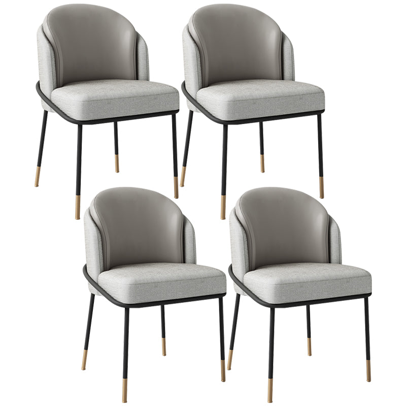 Scandinavische stijl gestoffeerde zijstoelen stevige rugarmloze eetkamerstoelen voor thuis