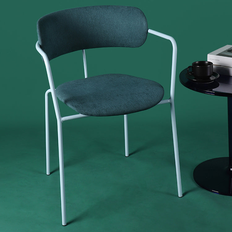 Chaises de salle à manger contemporaines en métal, fauteuil latéral à dossier ouvert pour usage domestique