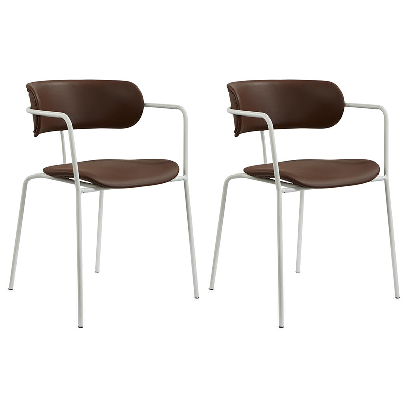 Chaises de salle à manger contemporaines en métal, fauteuil latéral à dossier ouvert pour usage domestique