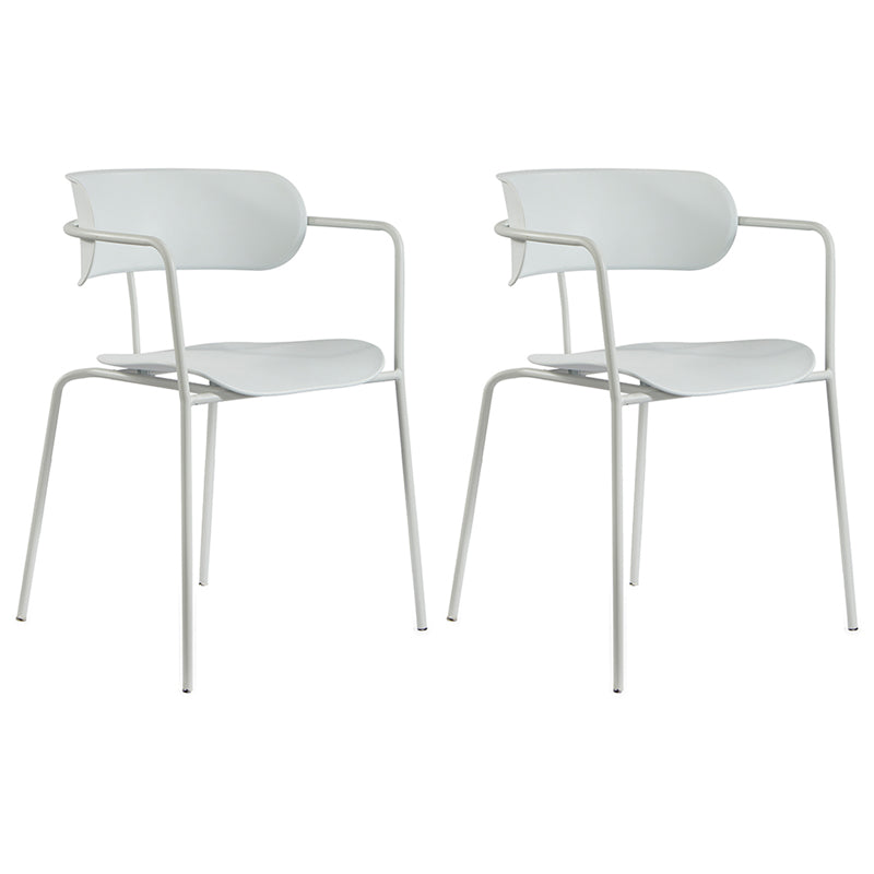 Chaises de salle à manger contemporaines en métal, fauteuil latéral à dossier ouvert pour usage domestique
