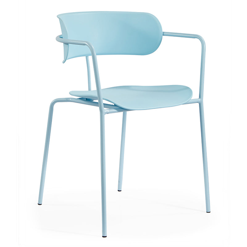 Chaises de salle à manger contemporaines en métal, fauteuil latéral à dossier ouvert pour usage domestique