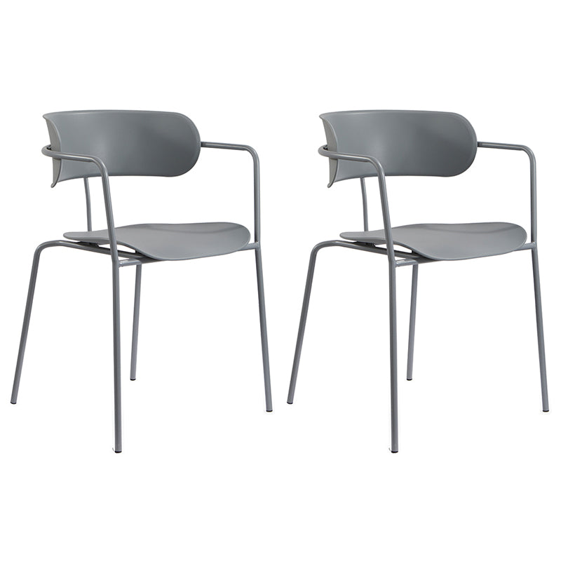 Chaises de salle à manger contemporaines en métal, fauteuil latéral à dossier ouvert pour usage domestique