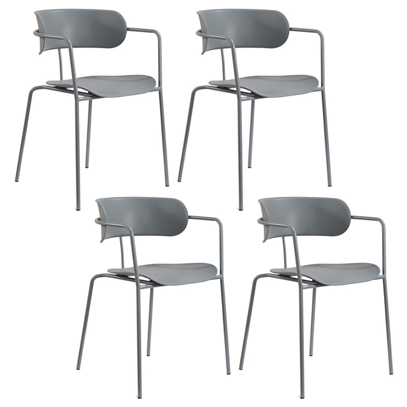Chaises de salle à manger contemporaines en métal, fauteuil latéral à dossier ouvert pour usage domestique