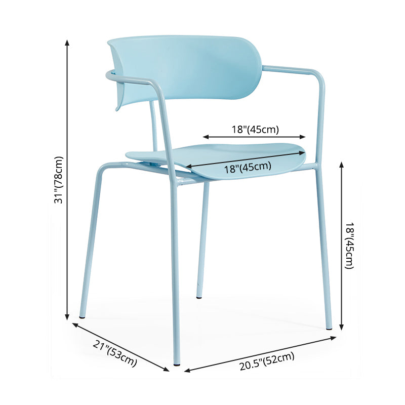 Chaises de salle à manger contemporaines en métal, fauteuil latéral à dossier ouvert pour usage domestique