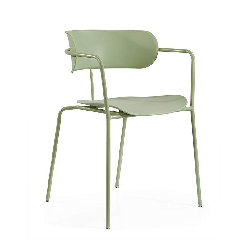 Chaises de salle à manger contemporaines en métal, fauteuil latéral à dossier ouvert pour usage domestique