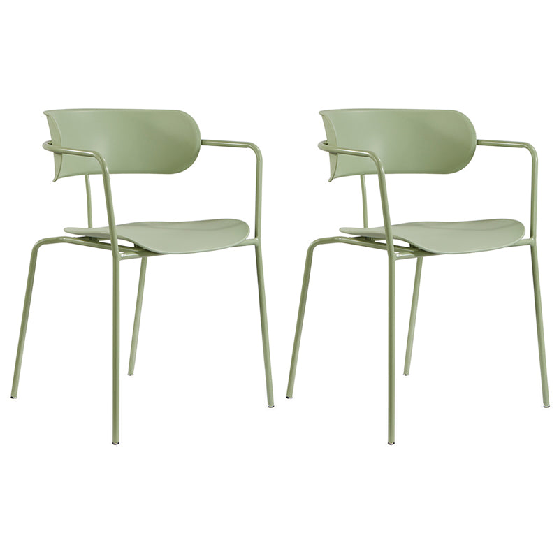Chaises de salle à manger contemporaines en métal, fauteuil latéral à dossier ouvert pour usage domestique