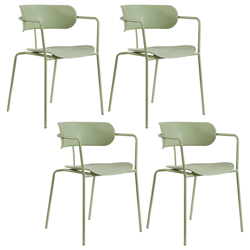 Chaises de salle à manger contemporaines en métal, fauteuil latéral à dossier ouvert pour usage domestique