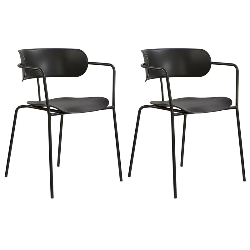 Chaises de salle à manger contemporaines en métal, fauteuil latéral à dossier ouvert pour usage domestique