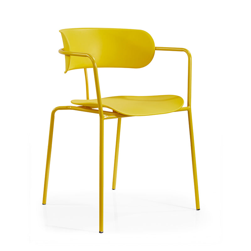 Chaises de salle à manger contemporaines en métal, fauteuil latéral à dossier ouvert pour usage domestique