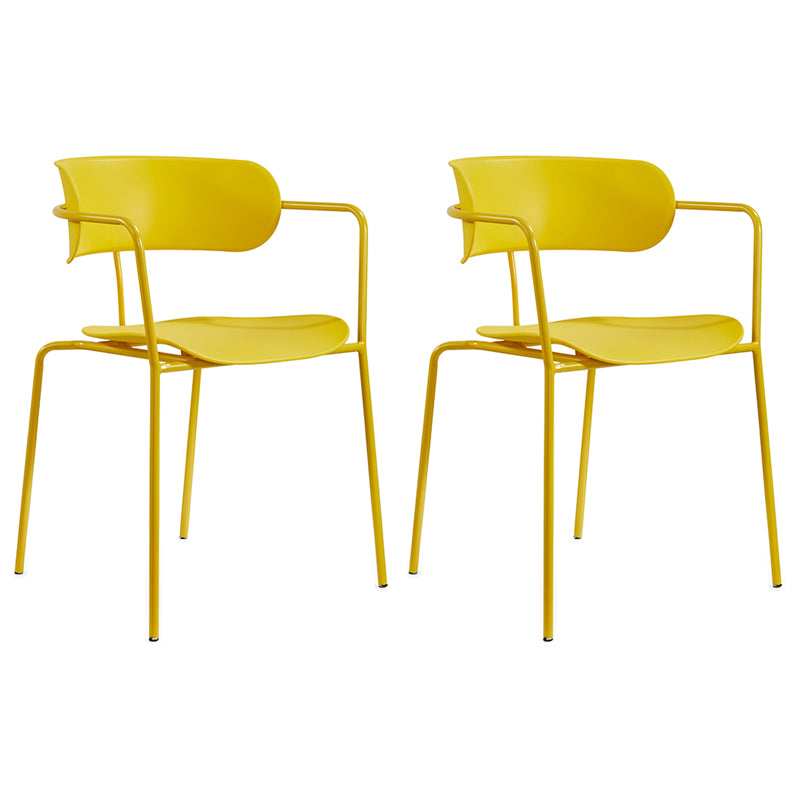 Chaises de salle à manger contemporaines en métal, fauteuil latéral à dossier ouvert pour usage domestique