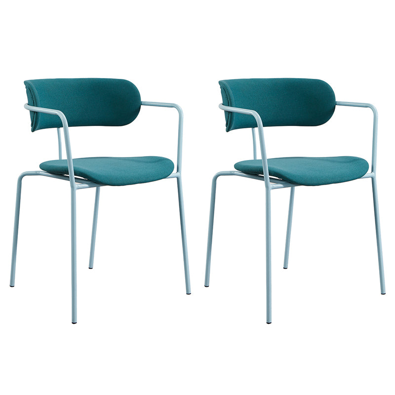 Chaises de salle à manger contemporaines en métal, fauteuil latéral à dossier ouvert pour usage domestique