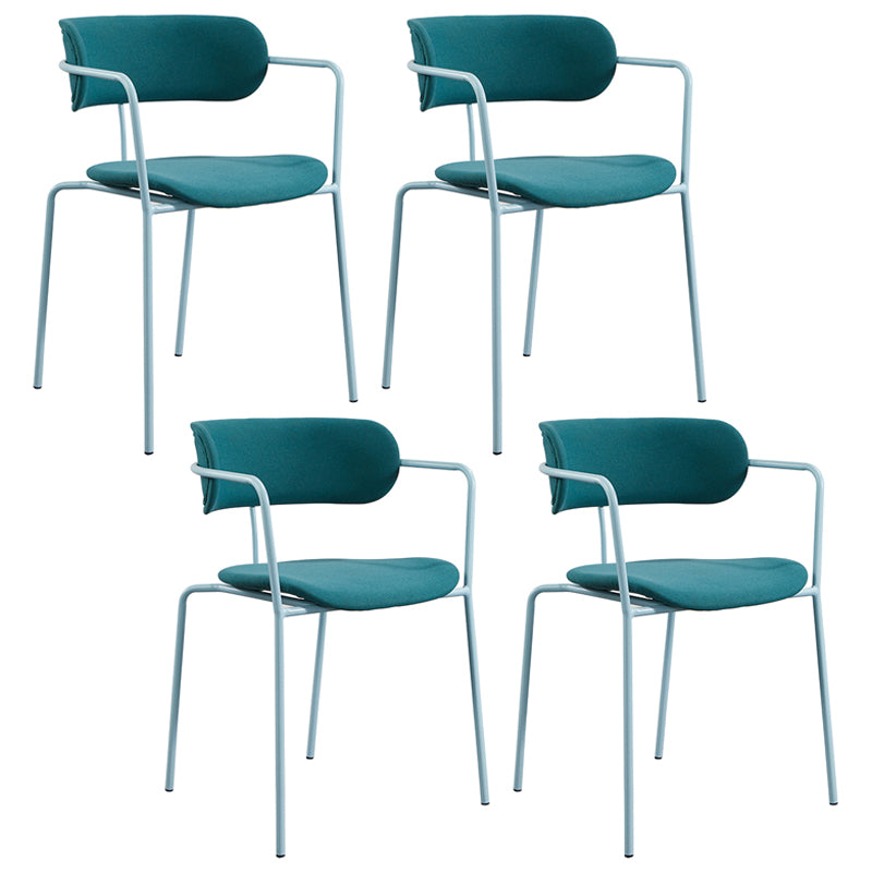 Chaises de salle à manger contemporaines en métal, fauteuil latéral à dossier ouvert pour usage domestique