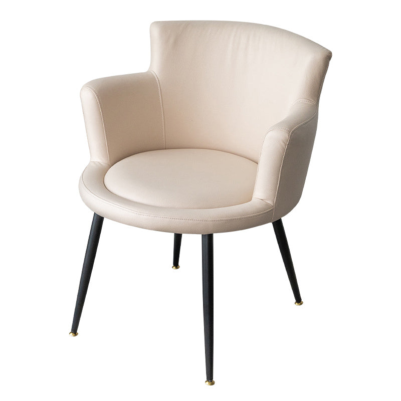 Chaise latérale simple rembourrée de style contemporain, chaise de salle à manger à bras arrière solide