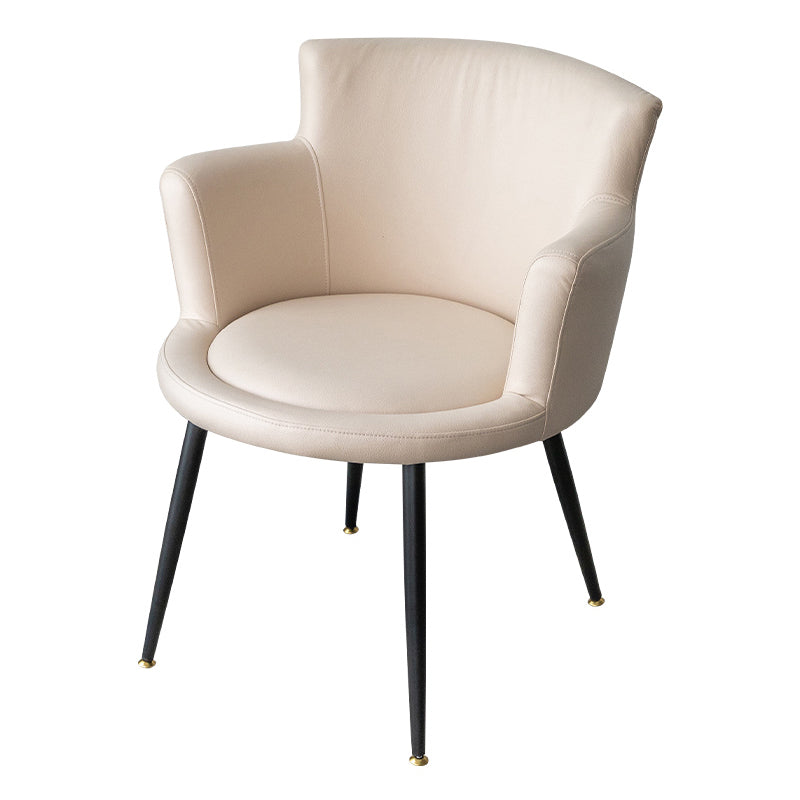Chaise latérale simple rembourrée de style contemporain, chaise de salle à manger à bras arrière solide
