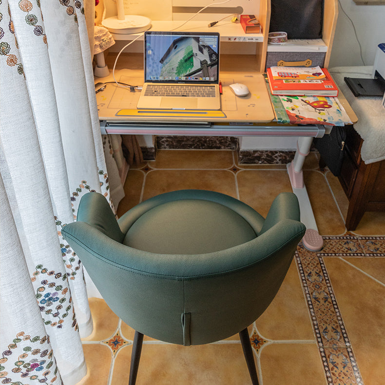 Silla lateral única tapizada de estilo contemporáneo, silla de comedor con brazo trasero sólido