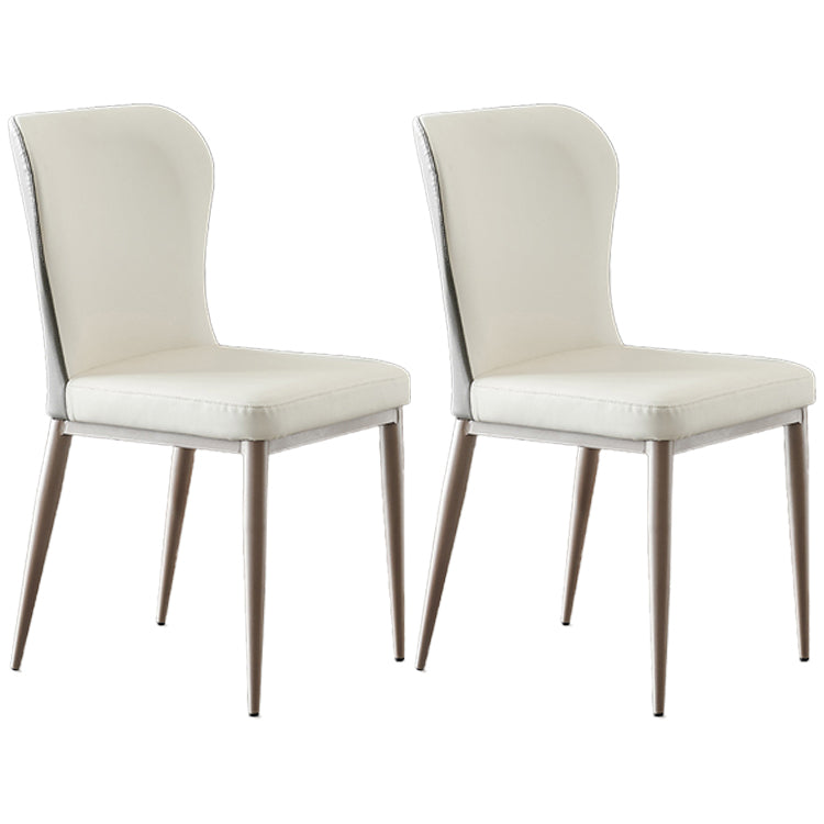 Silla de comedor de metal estilo moderno Sillas laterales sin brazos con respaldo (juego de 2)
