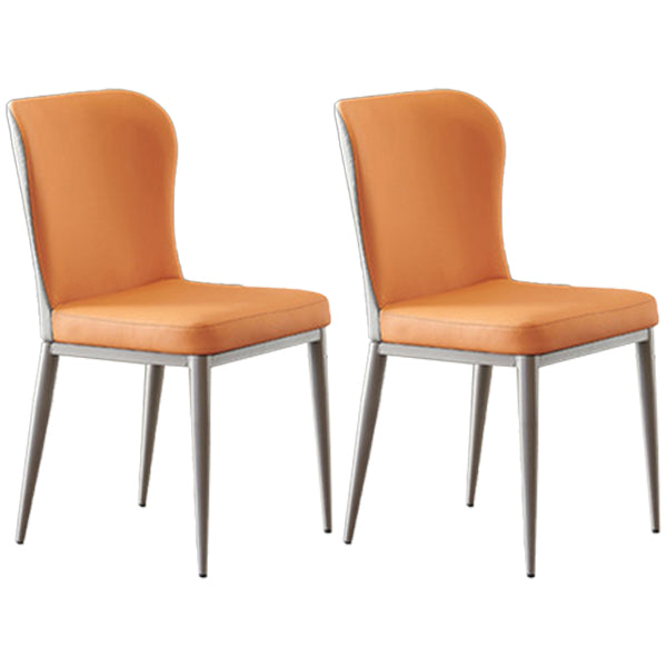 Silla de comedor de metal estilo moderno Sillas laterales sin brazos con respaldo (juego de 2)