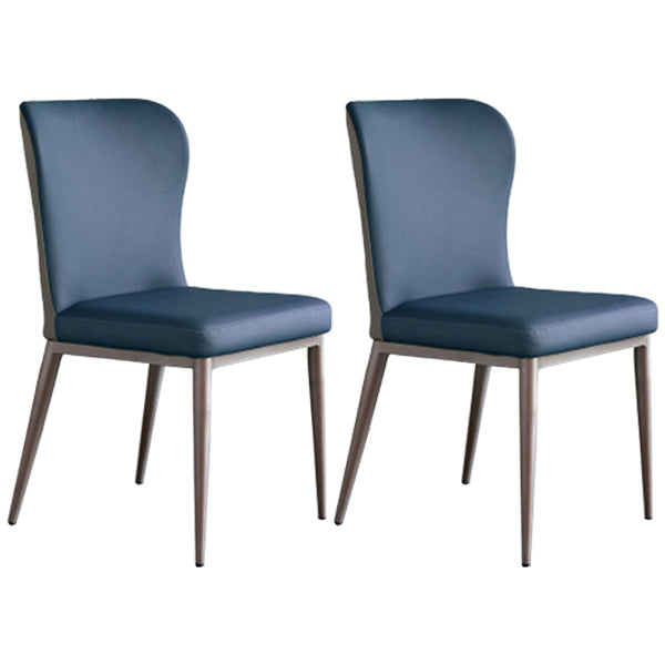 Silla de comedor de metal estilo moderno Sillas laterales sin brazos con respaldo (juego de 2)
