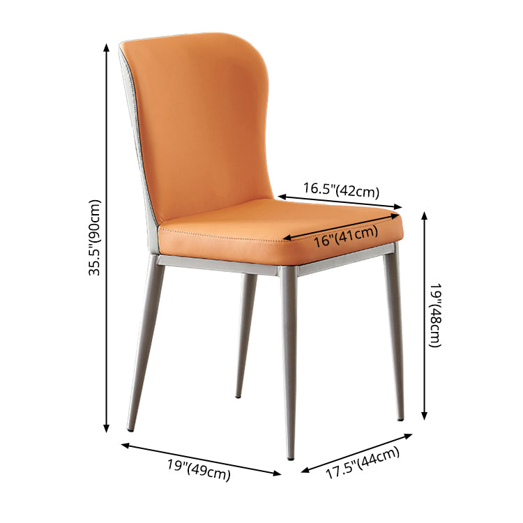 Silla de comedor de metal estilo moderno Sillas laterales sin brazos con respaldo (juego de 2)
