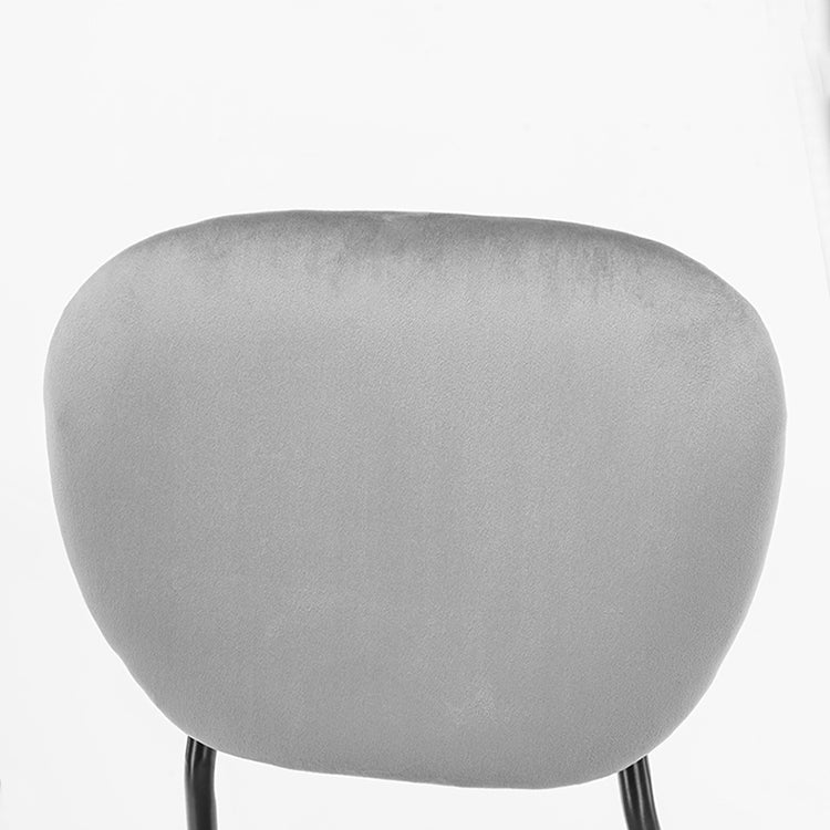 Sillas de comedor sin brazos con respaldo abierto, sillas laterales tapizadas con patas de metal