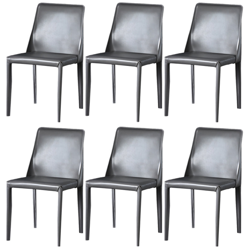 Sillas de comedor de cuero contemporáneas tapizadas sin brazos para uso doméstico