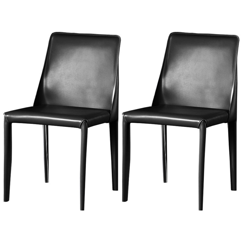 Sillas de comedor de cuero contemporáneas tapizadas sin brazos para uso doméstico