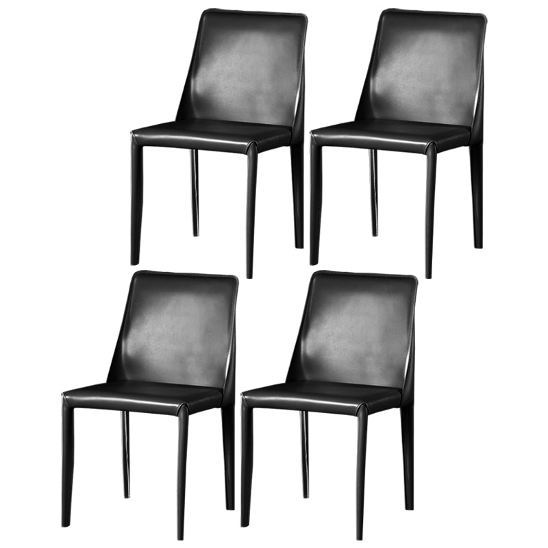 Sillas de comedor de cuero contemporáneas tapizadas sin brazos para uso doméstico