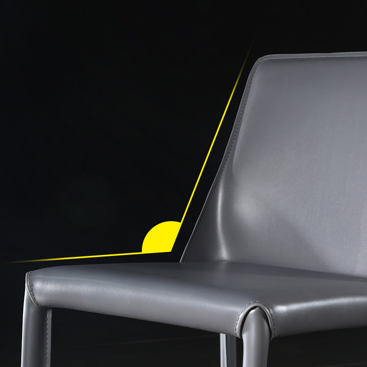 Sillas de comedor de cuero contemporáneas tapizadas sin brazos para uso doméstico