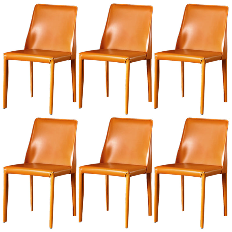 Sillas de comedor de cuero contemporáneas tapizadas sin brazos para uso doméstico