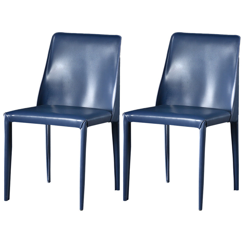 Sillas de comedor de cuero contemporáneas tapizadas sin brazos para uso doméstico