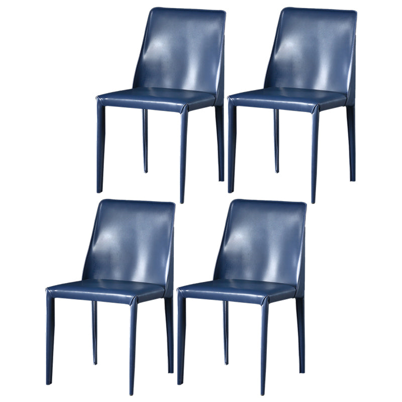 Sillas de comedor de cuero contemporáneas tapizadas sin brazos para uso doméstico